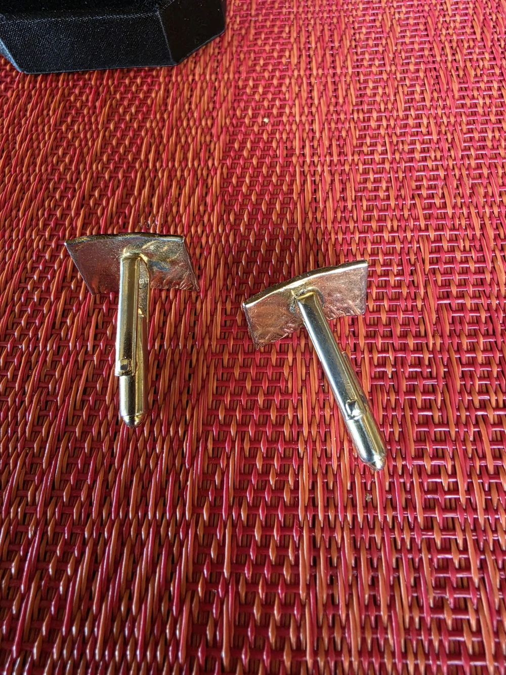 Silver/Gold-Tone Men's Cufflinks - Classic Linked Panel - Vintage - EUC